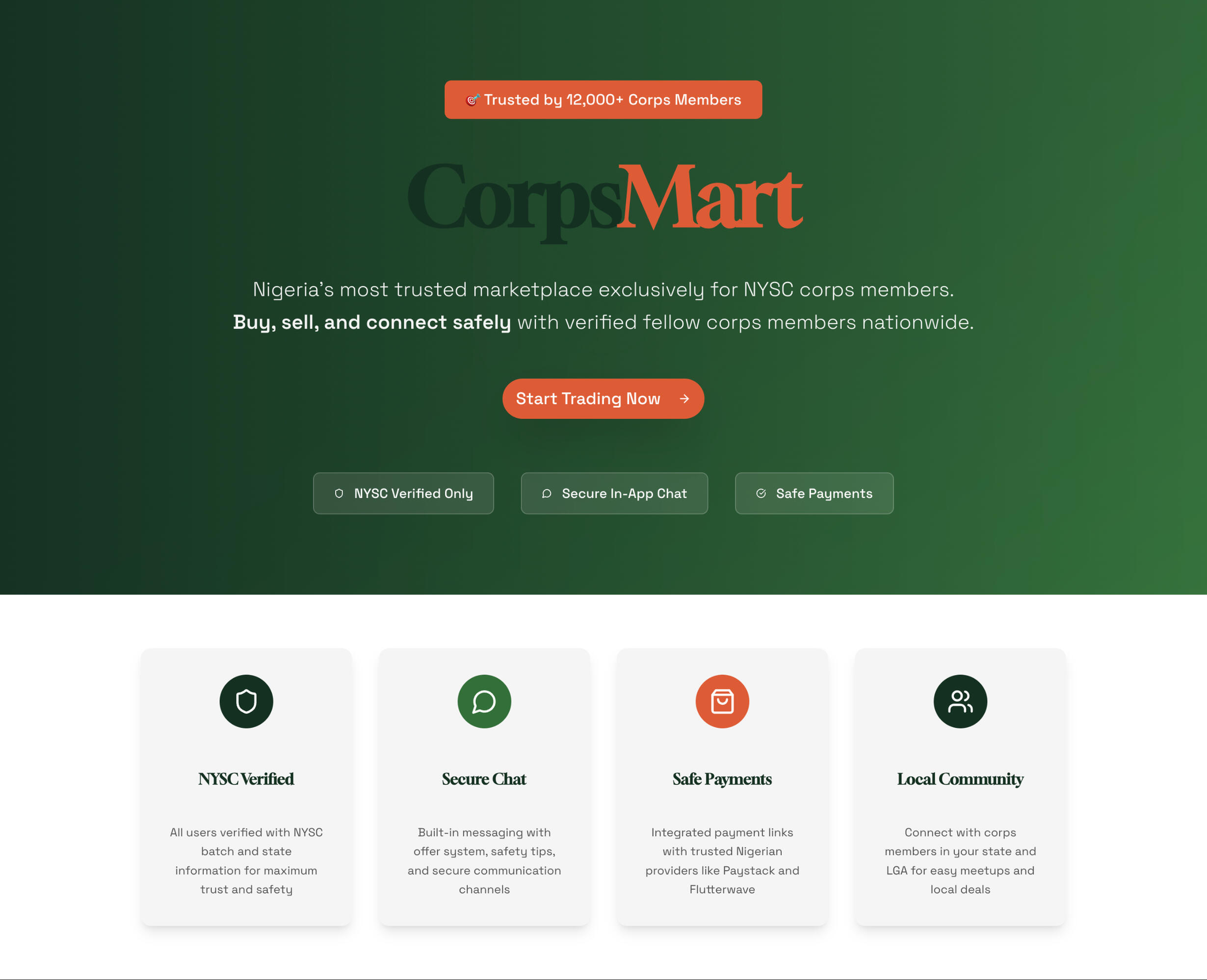 CorpsMart - Nigeria's most trusted marketplace exclusively for NYSC corps members.