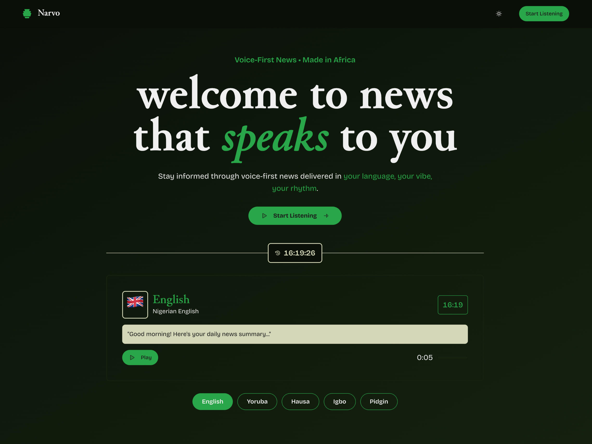 Narvo - Voice-First News Experience