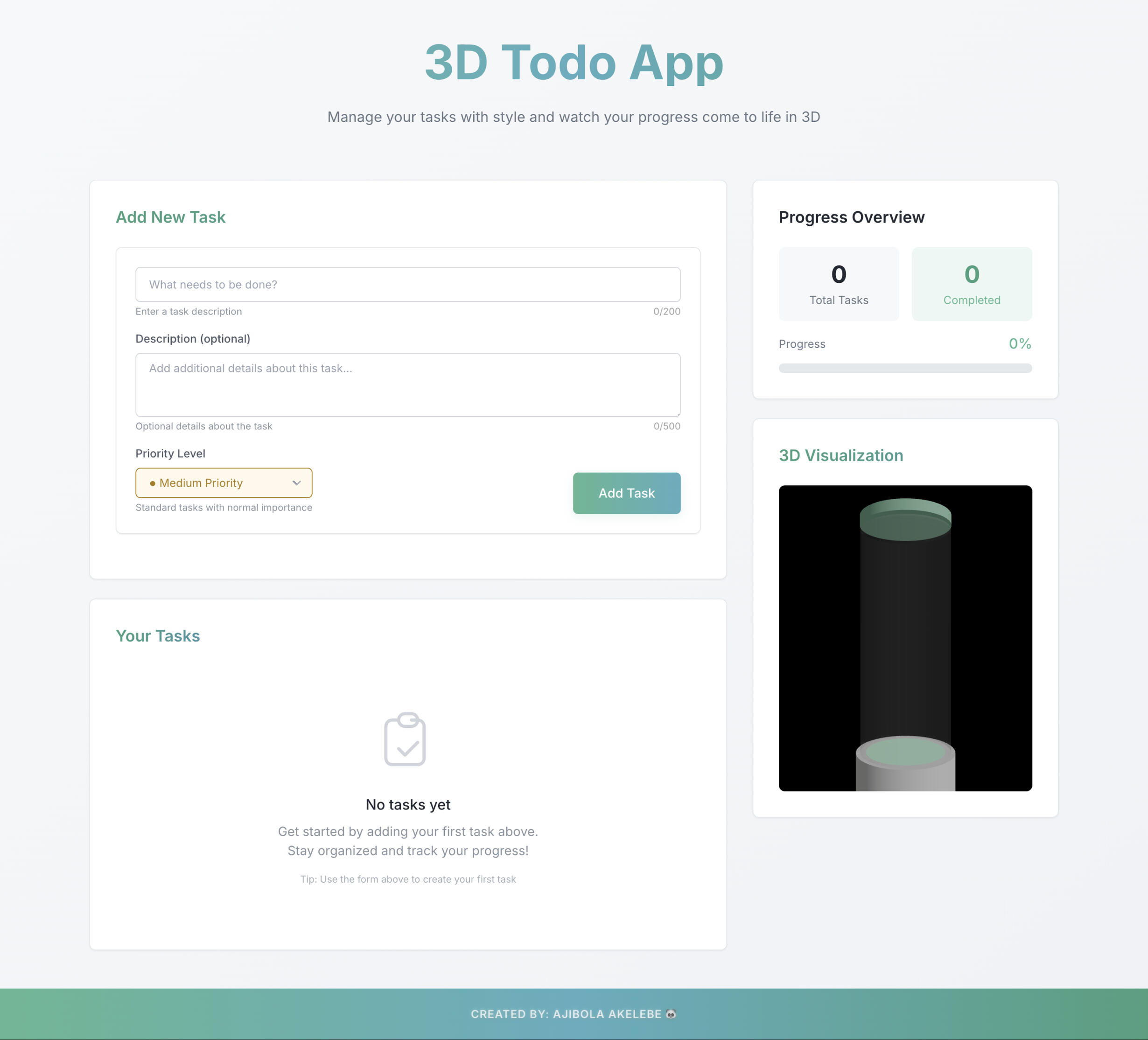 3D Todo App