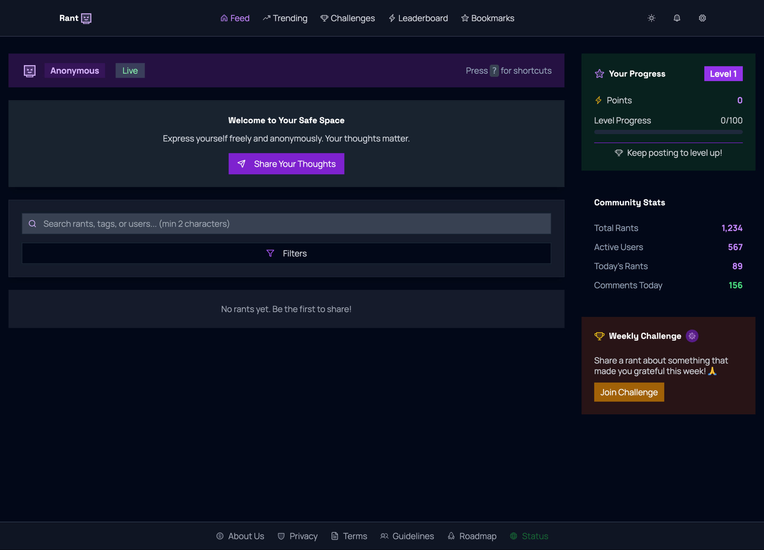 Rant - Express Yourself Anonymously